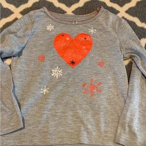 Gray Kids Shirt with Red Heart Design